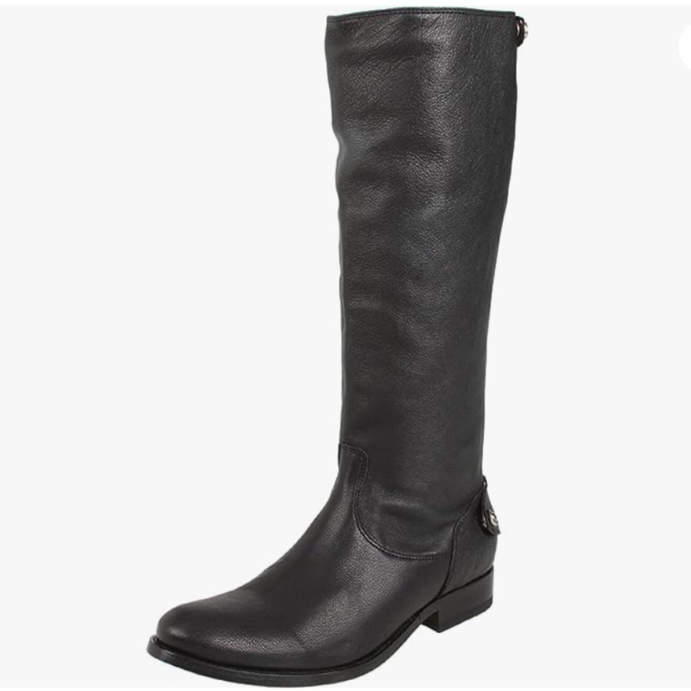 Frye Melissa Back Button Zip Boot in Black